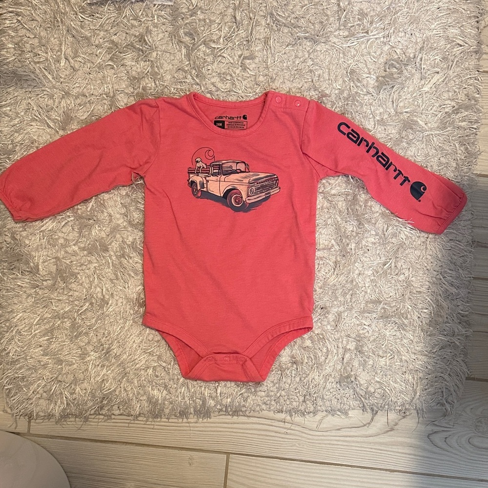 Carhartt pink onesie 24 months